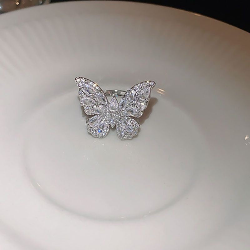 Pavé Zircon Butterfly Ring