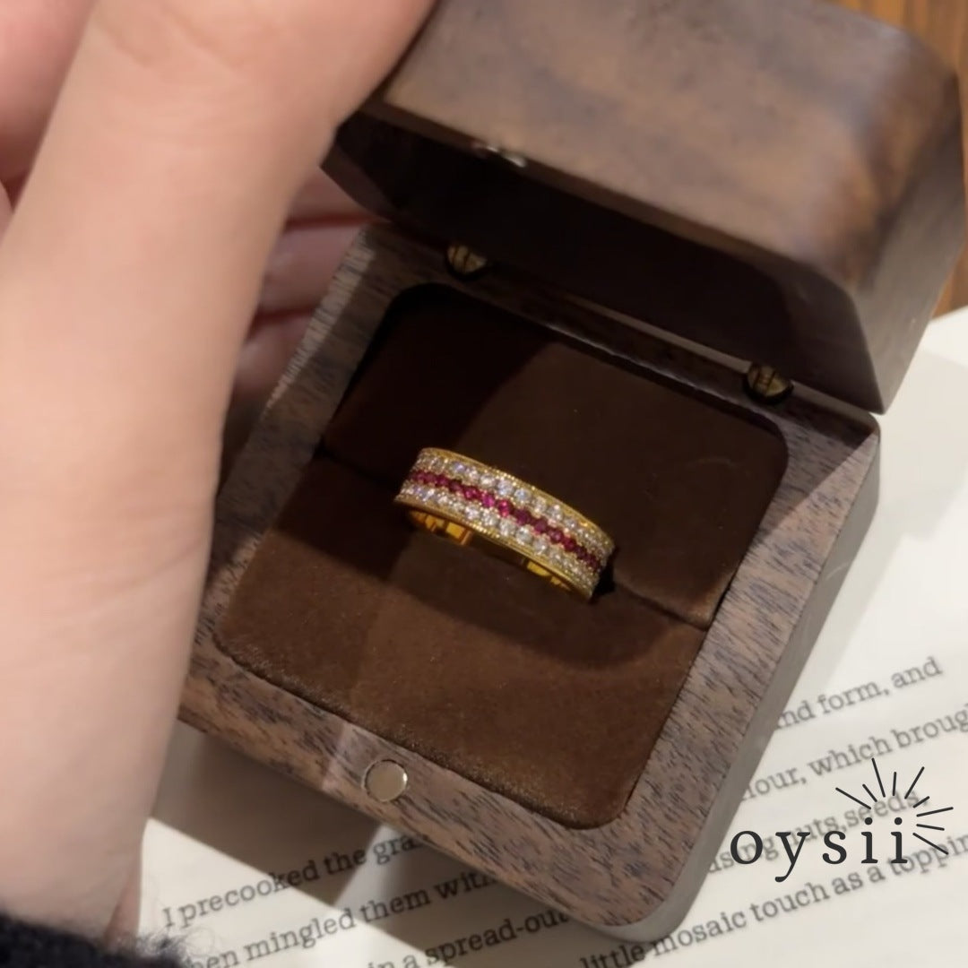 Crimson Elegance — Vintage Ruby Diamond Ring