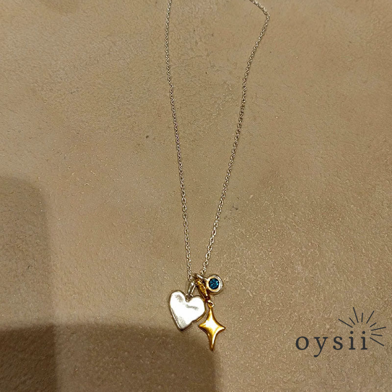 Stellar Heart – Gold Starburst Pendant Necklace