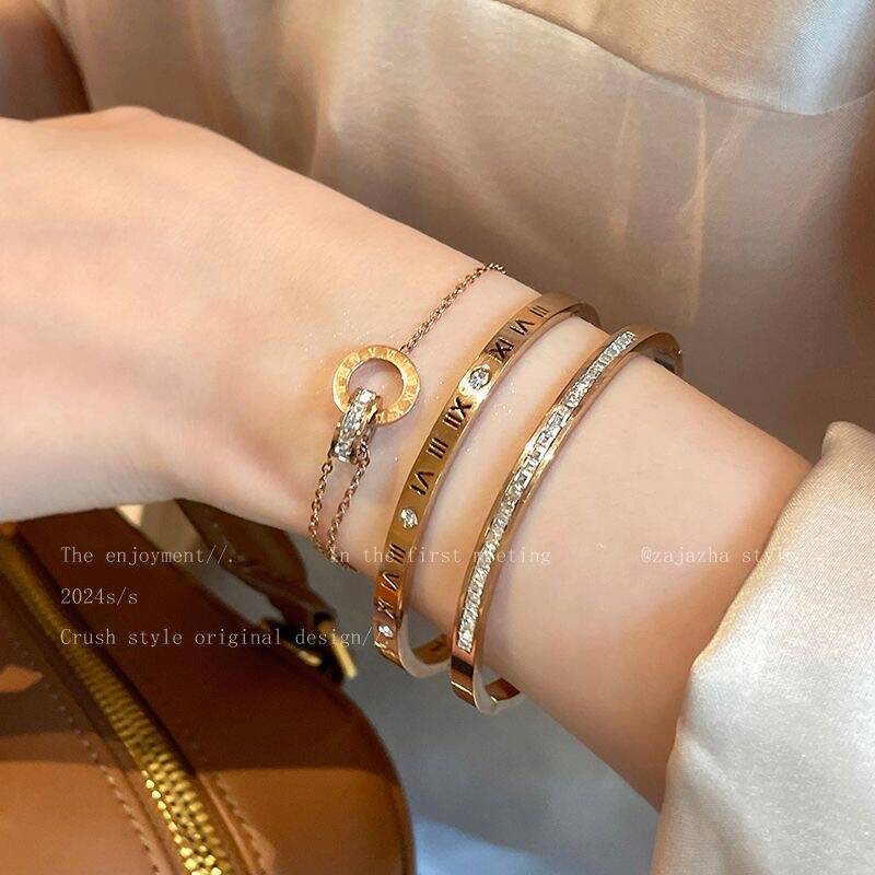 Rose Gold Stainless Steel Bracelet Set