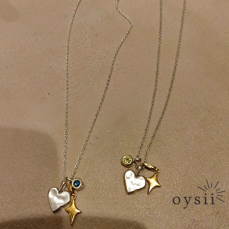 Stellar Heart – Gold Starburst Pendant Necklace