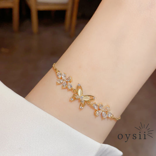 Butterfly Ballet — Micro Pavé Adjustable Bracelet