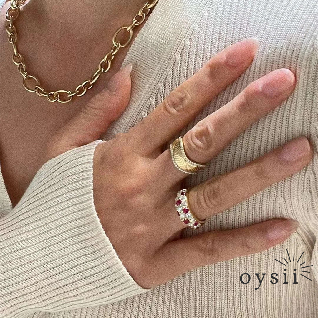 Crimson Aura – Ruby Zircon Full Diamond Ring