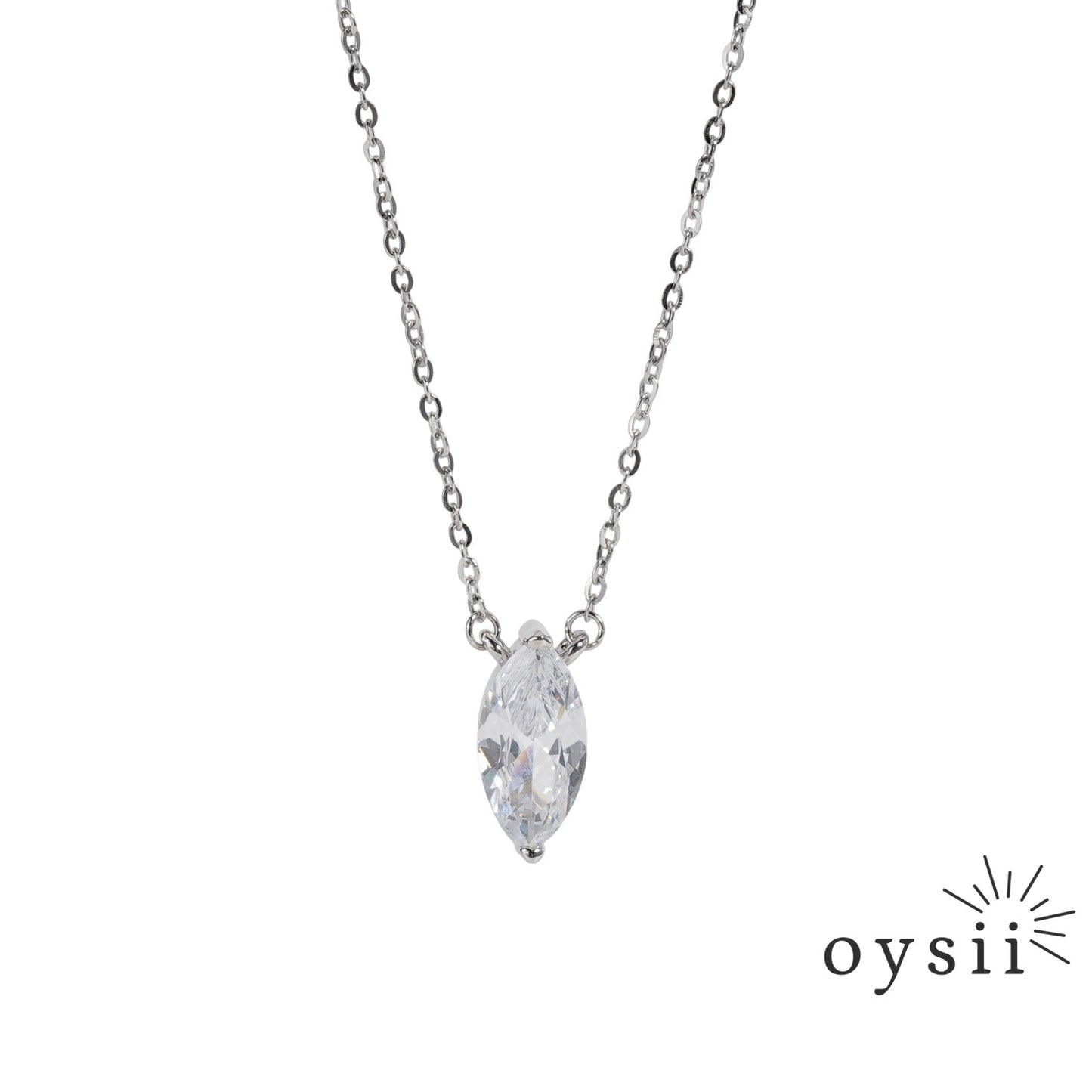 Aurora Gleam — S925 Silver Marquise Zircon Necklace