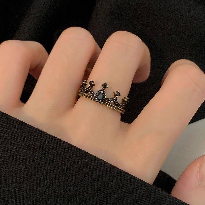 Crown & Butterfly Ring Set
