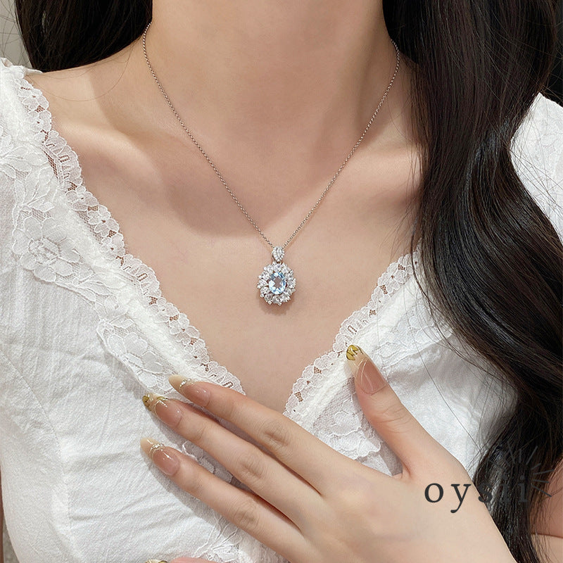 Sky Jewel — S925 Silver Blue Topaz Necklace