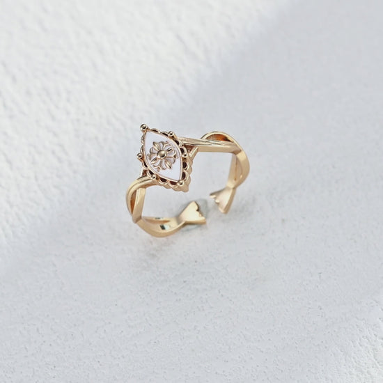 S925 Silver Elegant White Enamel Vintage Ring - Classic Silver Ring with Elegant White Enamel, Perfect for Vintage-Inspired and Timeless Jewelry Styles