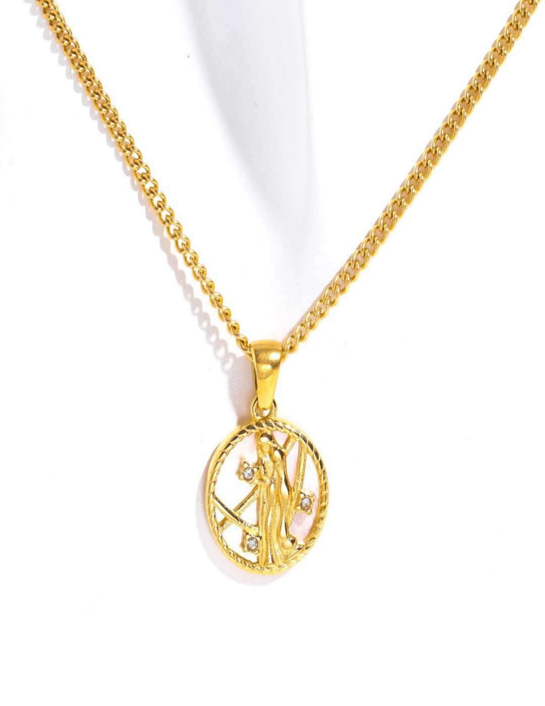 Virgo constellation pendant in minimalist style, elegant zodiac charm for astrology fans and birthday gifts.
